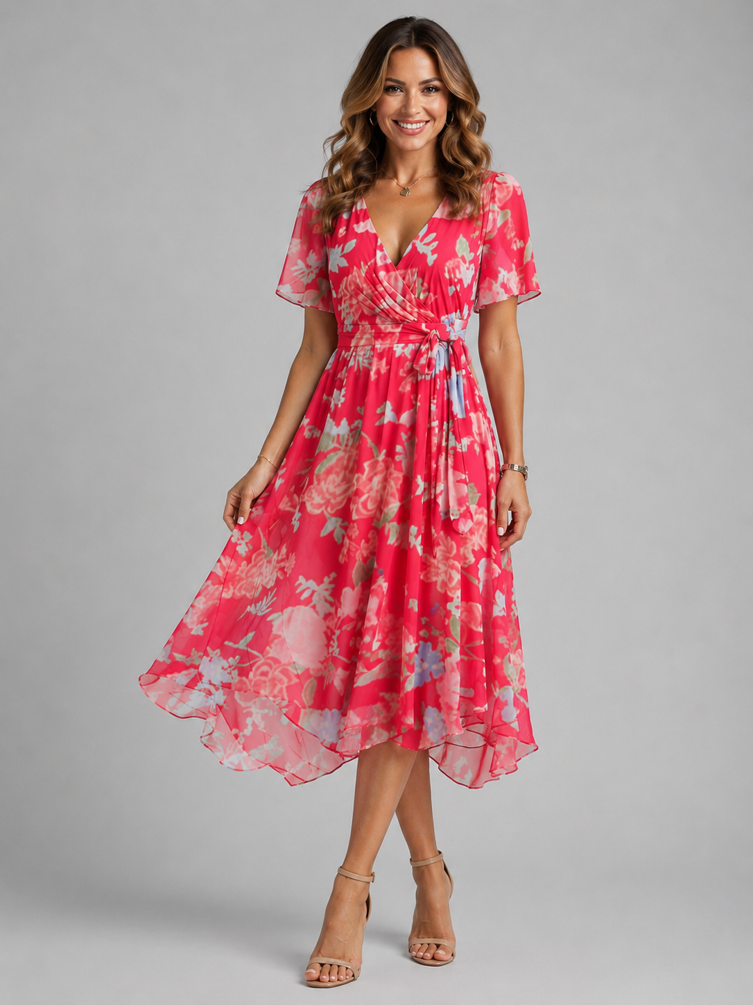 Junia Floral Wrap Dress - Image 6