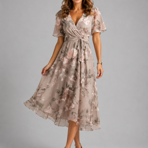Junia Floral Wrap Dress - Image 5