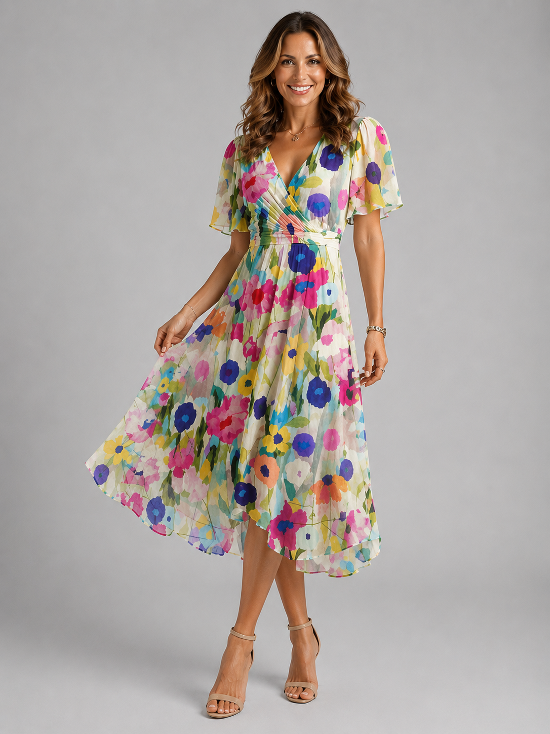 Junia Floral Wrap Dress - Image 4