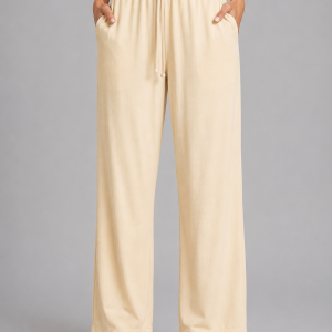 Women's Relaxed Drawstring Trousers ?C Wide Leg Casual Fit - Image 5