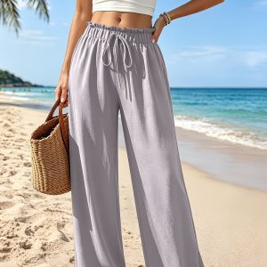 Women's High-Waisted Wide-Leg Trousers ?C Relaxed Fit - Image 4