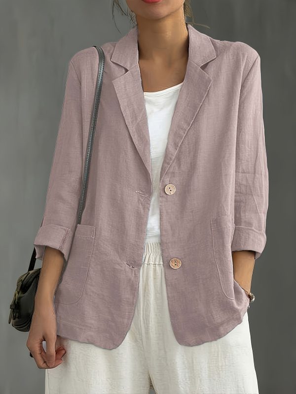 Nadia | Classic Linen Blazer With Pockets For Smart Casual Wear