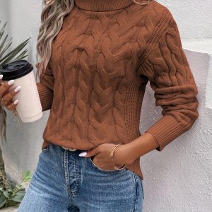 Comfortable Women's Turtleneck Sweater - Image 6