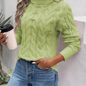 Comfortable Women's Turtleneck Sweater - Image 10