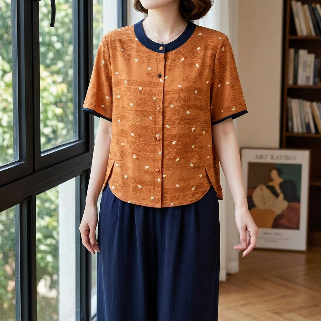 Sofia Contrast Trim Top - Image 1
