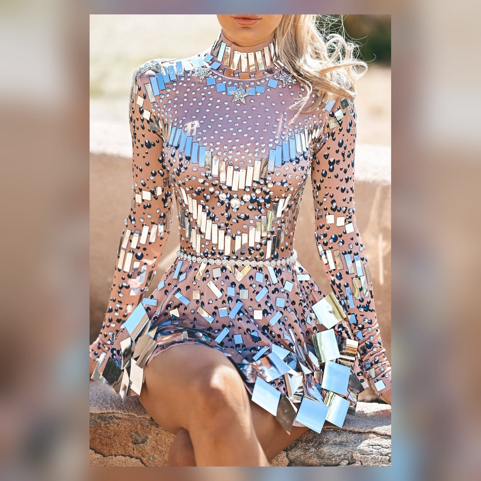 Cleo Crystal Embellished Mini Dress - Image 4