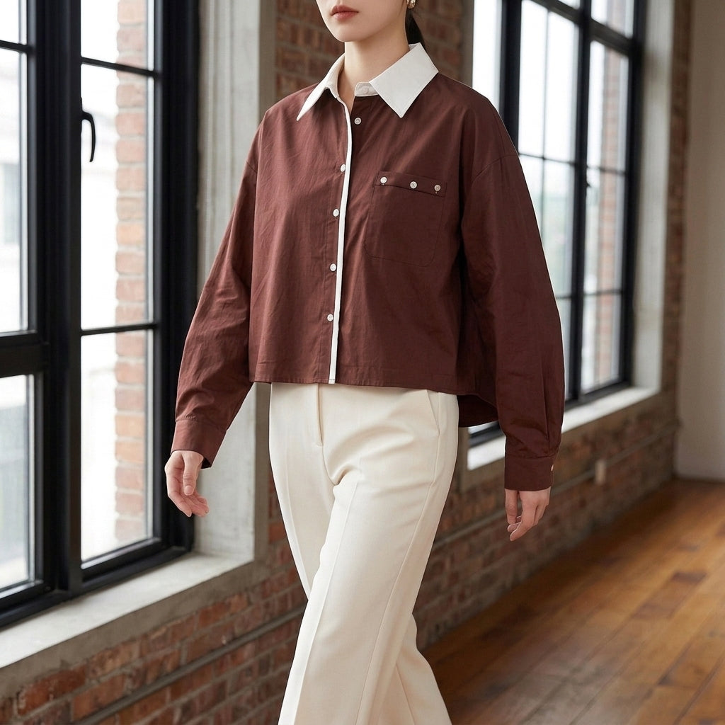 Vivienne Contrast Collar Top - Image 2