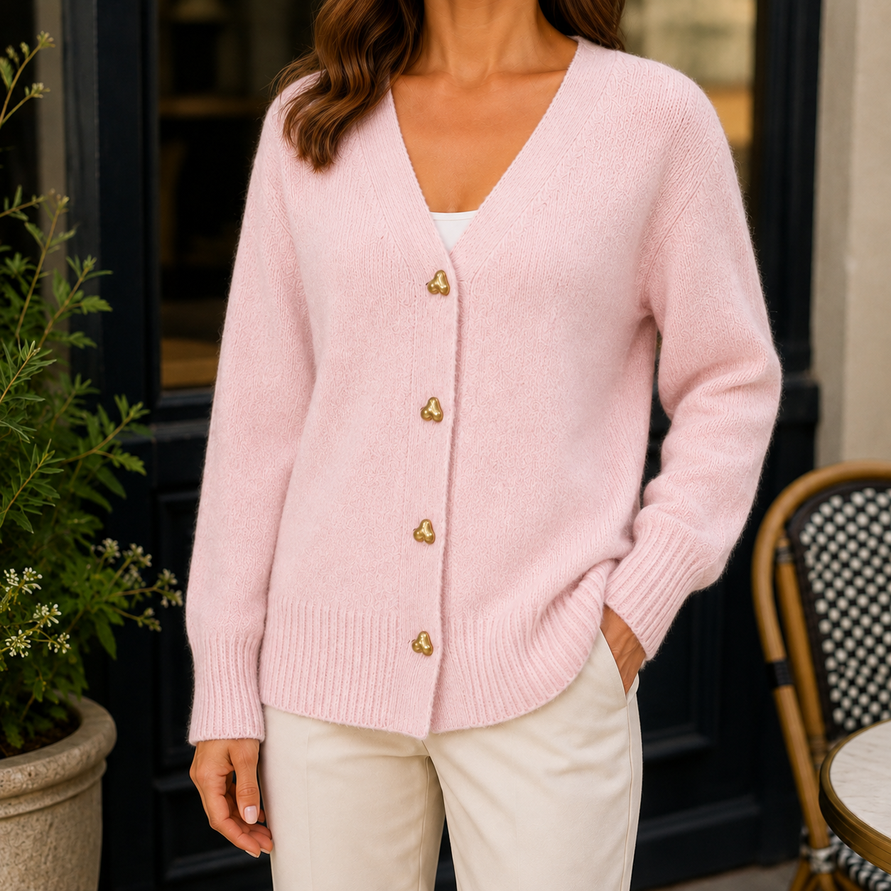 Adriana Heart-Button Sweater - Image 4