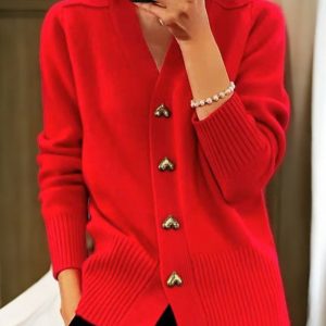 Women's Warm Wool Cardigan - Image 6