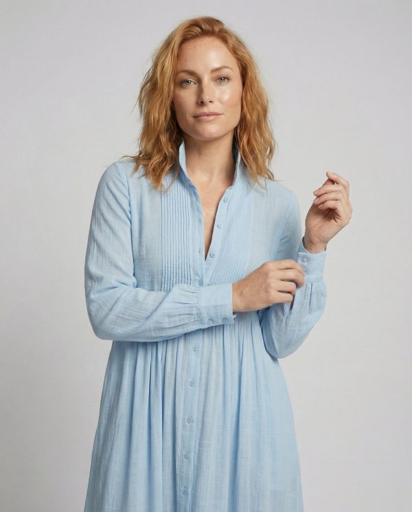 Women's Lightweight Button Front Maxi Shirt Dress ?C Relaxed Flowy Silhouette