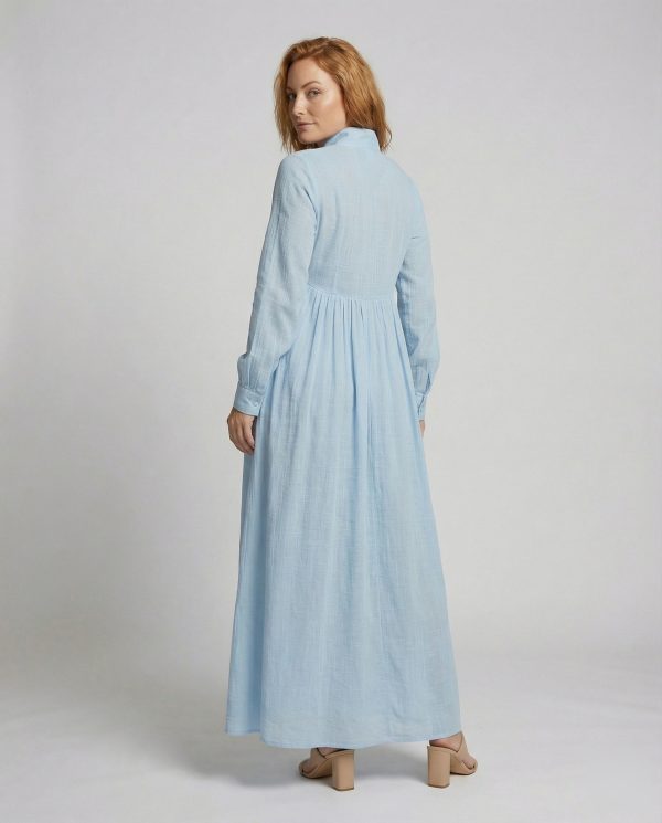 Women's Lightweight Button Front Maxi Shirt Dress ?C Relaxed Flowy Silhouette