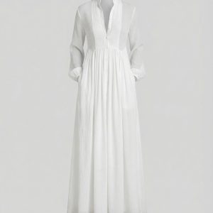 Women's Lightweight Button Front Maxi Shirt Dress ?C Relaxed Flowy Silhouette - Image 6