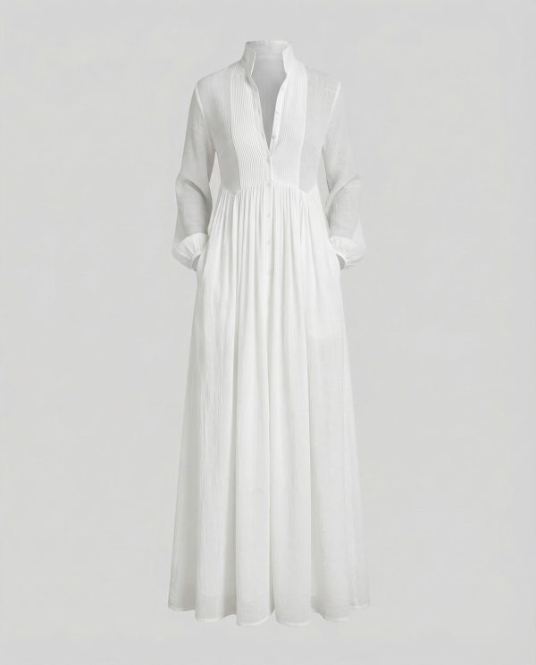 Women's Lightweight Button Front Maxi Shirt Dress ?C Relaxed Flowy Silhouette