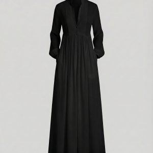 Women's Lightweight Button Front Maxi Shirt Dress ?C Relaxed Flowy Silhouette - Image 7